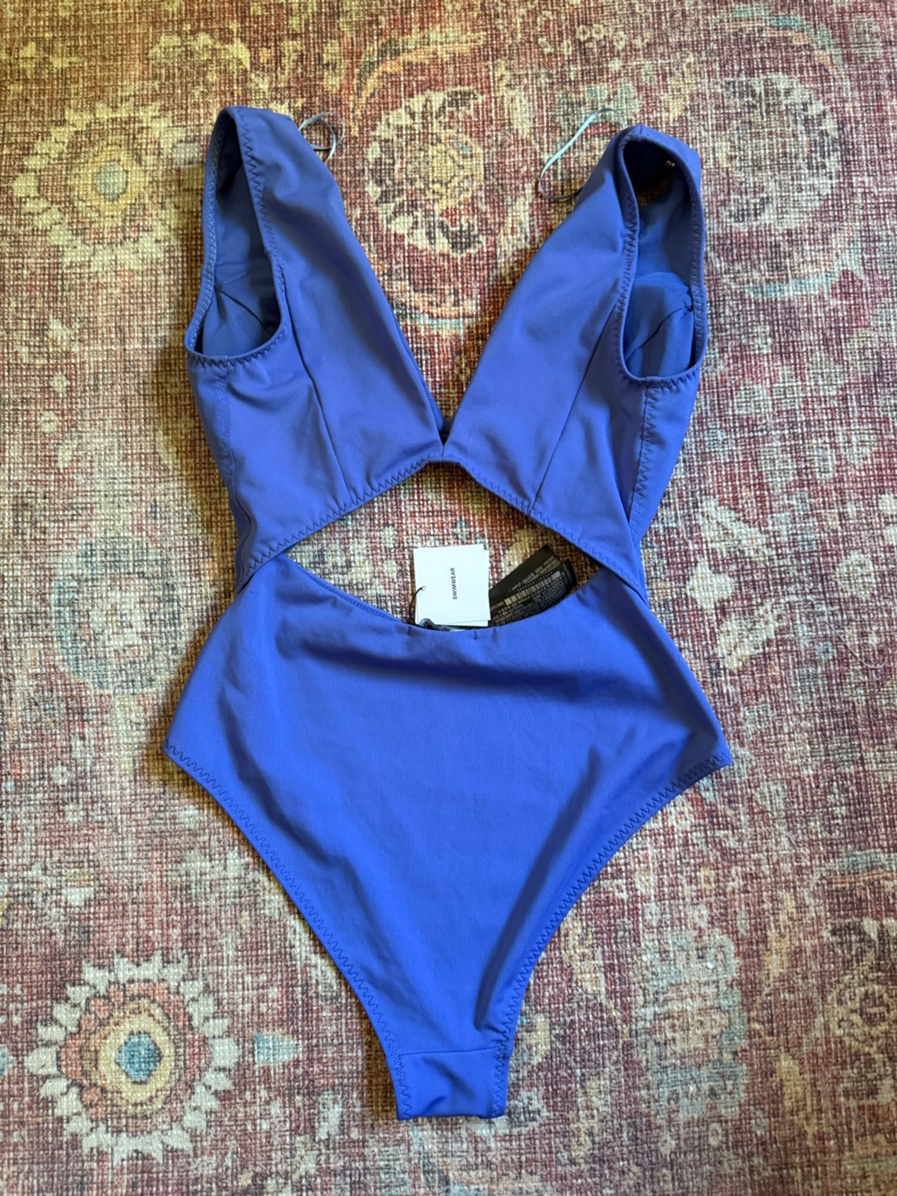Zara Medium Blue One-Piece Women’s Swimsuit Cut out -